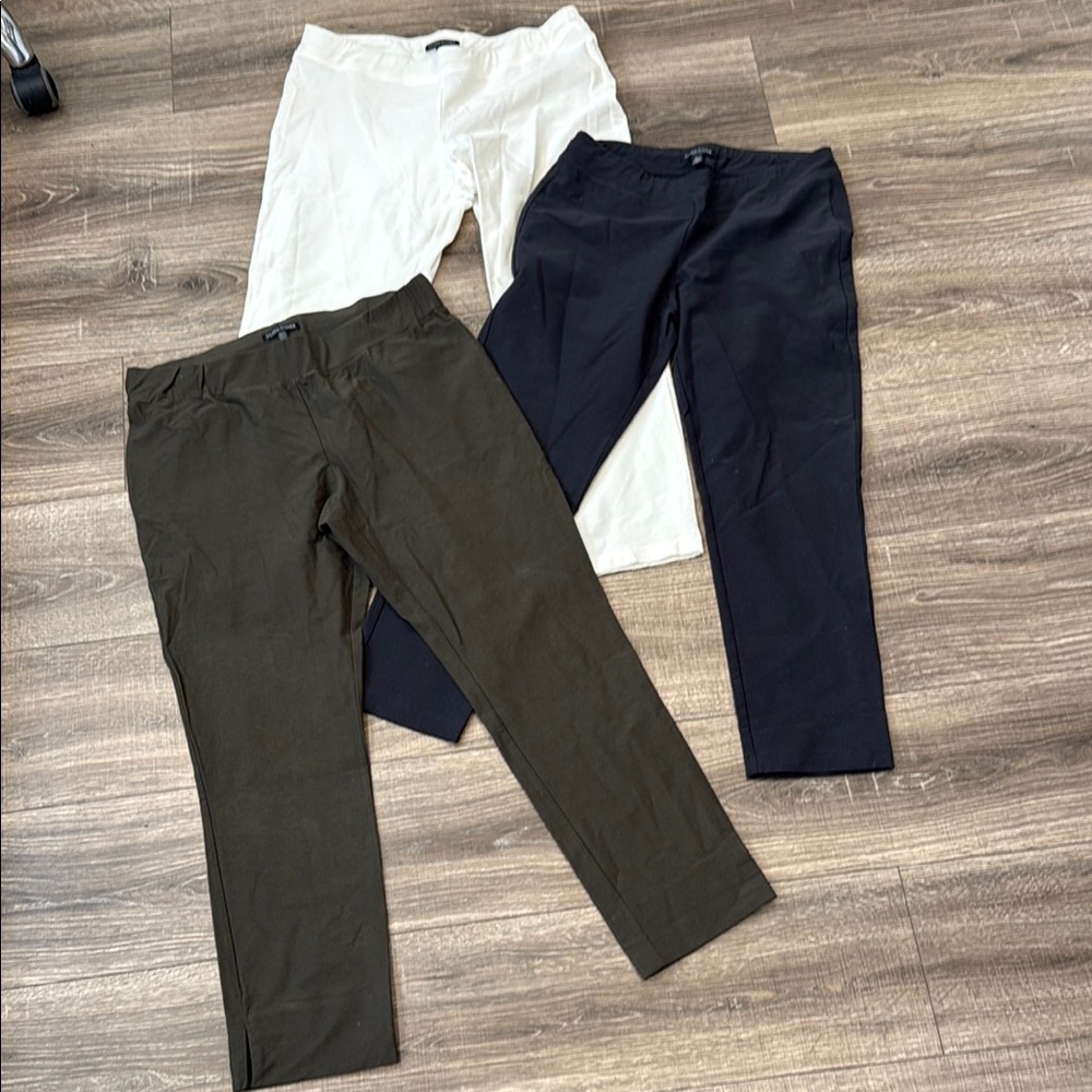 Eileen Fisher Legging Bundle grey, white and army green